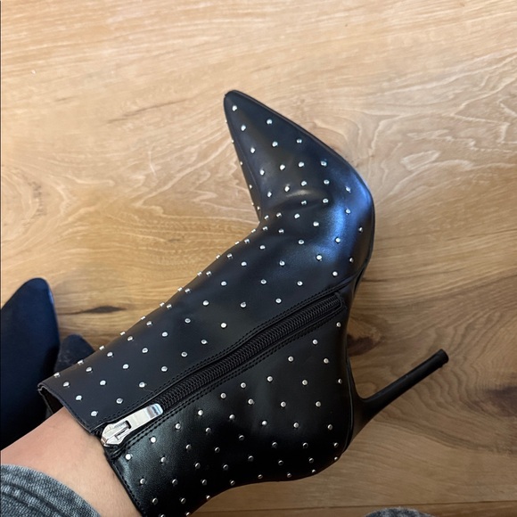 Nine West Black Studded Ankle Boots - Picture 1 of 9